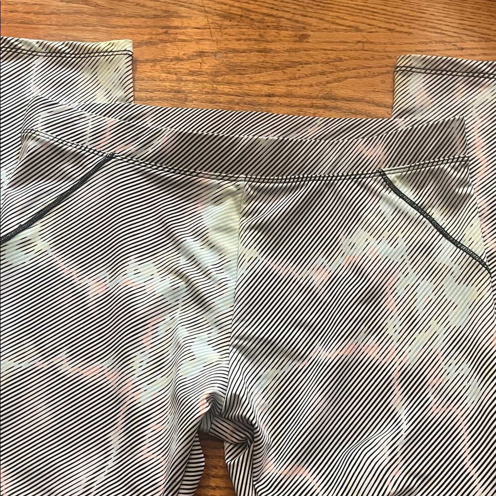 Onzie Women's Capris with Black and White Stripes